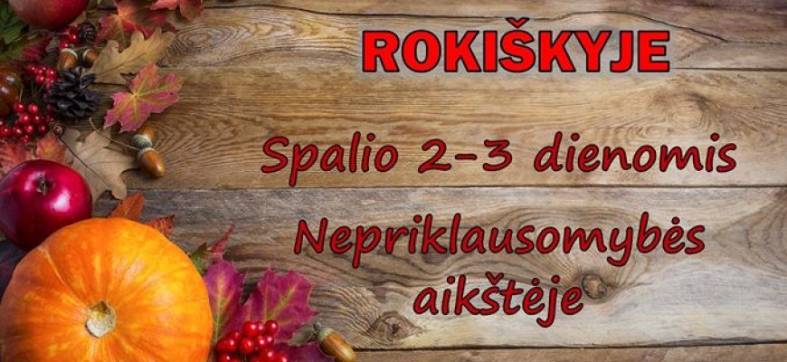Spalio 2-3 dienomis rudeninė mugė Rokiškyje