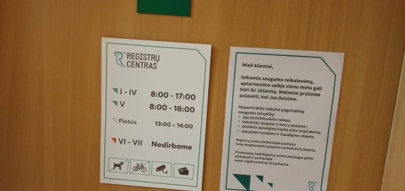 Registrų centras trečiadienio vakarą neteiks paslaugų