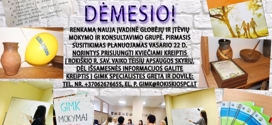 Renkama įvadinė globėjų ir įtėvių mokymo ir konsultavimo grupė
