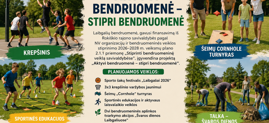 Laibgaliuose startuoja projektas „Aktyvi bendruomenė – stipri bendruomenė“: gyventojų laukia sporto šventės ir tvarkymosi akcijos