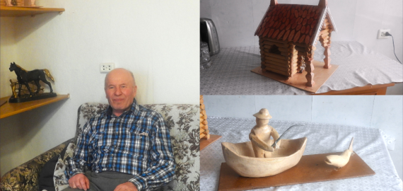 Nors ir nemato, senjoras Algirdas meistrauja – kuria medinius namelius (foto)