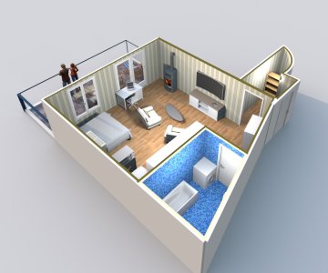 Erdvus vieno kambario butas centre su dideliu balkonu