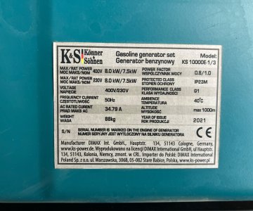 Generatorius „Könner & Söhnen KS 10000E-1/3“