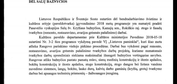 Salų parapijai – džiugios žinos: gražuolė bažnyčia laukia remonto