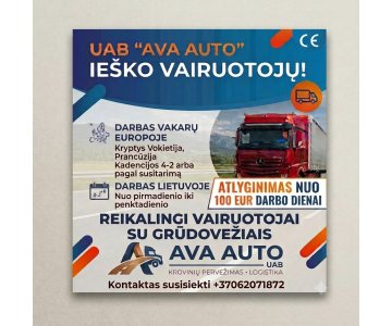 UAB „AVA Auto“ ieško vairuotojų