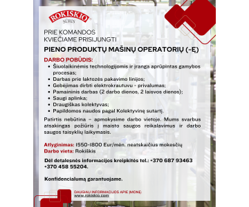 Pieno produktų mašinų operatorius (-ė)