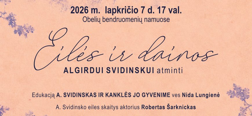 Lyrikos vakaras „Eilės ir dainos Algirdui Svidinskui atminti“