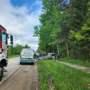 Avarija kelyje Rokiškis–Juodupė: po susidūrimo vertėsi autobusiukas (foto)
