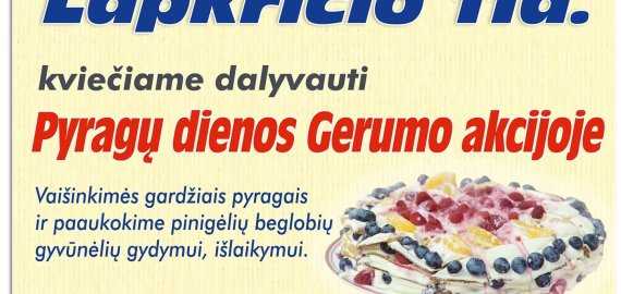Lapkričio 11 d. Rokiškio profesinio mokymo centre - Pyragų dienos Gerumo akcija
