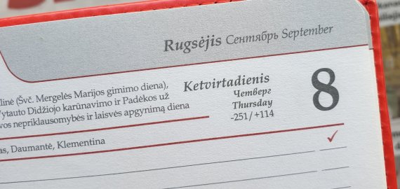 Rugsėjo 8-oji Lietuvoje ir pasaulyje