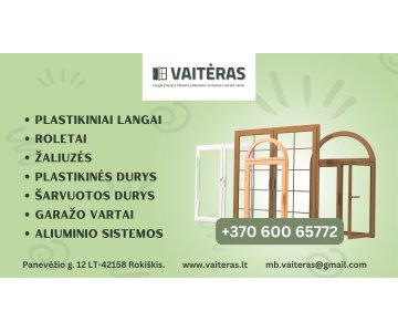Plastikiniai langai, durys, roletai