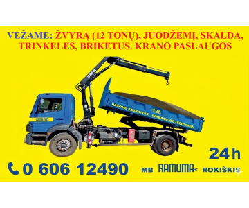 Vežame žvyrą, juodžemį ir kt.