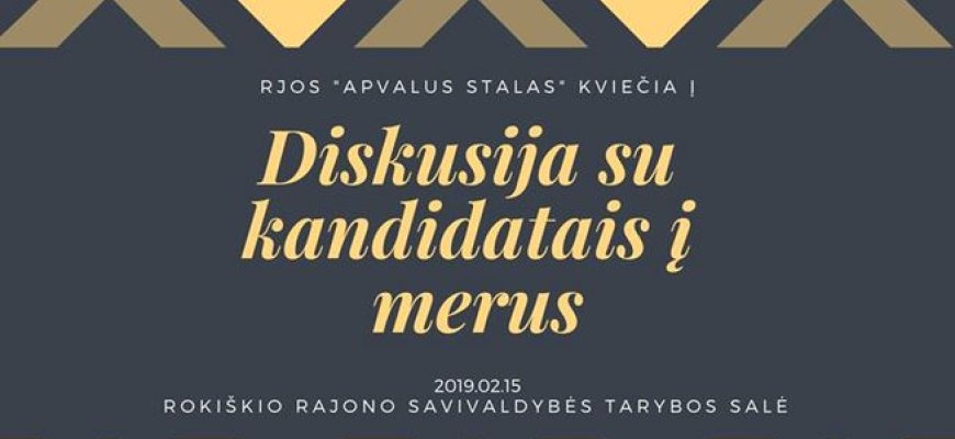 „Apvalus stalas“ organizuoja diskusiją su kandidatais į Rokiškio rajono savivaldybės mero postą