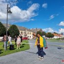 Keliautojas jau namuose: D. Mikalkėnui užkabintas ąžuolo vainikas ir iškeptas kelio formos tortas (foto+video)