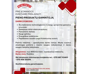 Pieno produktų gamintoja (-as)