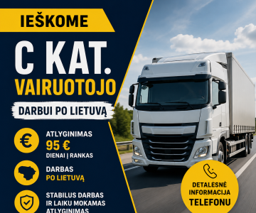Ieškomas C kategorijos vairuotojas