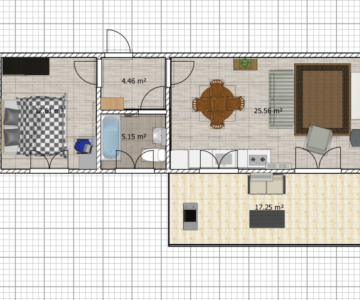 2 kambarių butas su balkonu Nepriklausomybės aikštėje