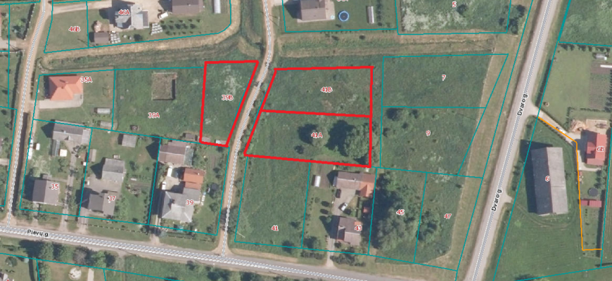 Aukcione parduodami trys sklypai Rokiškio mieste, Pievų gatvėje