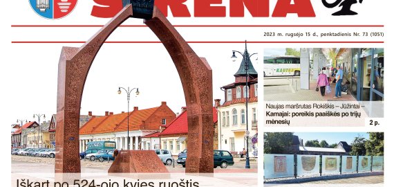 Jau parengėme penktadienio, rugsėjo 15-osios „Rokiškio Sirenos“ numerį!