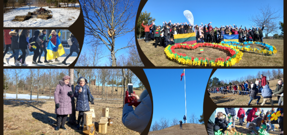 Kovo 11-oji jau atėjo į rokiškėnų širdis: inkilų kėlimo akcija bei spalvotos širdys Velykalnio parke (foto)