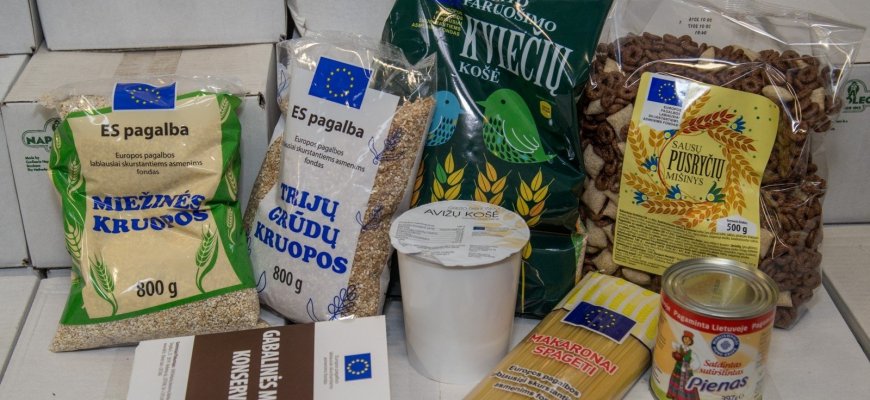 Informacija gyventojams dėl paramos maisto produktais sunkiai besiverčiančioms šeimoms atsiėmimo
