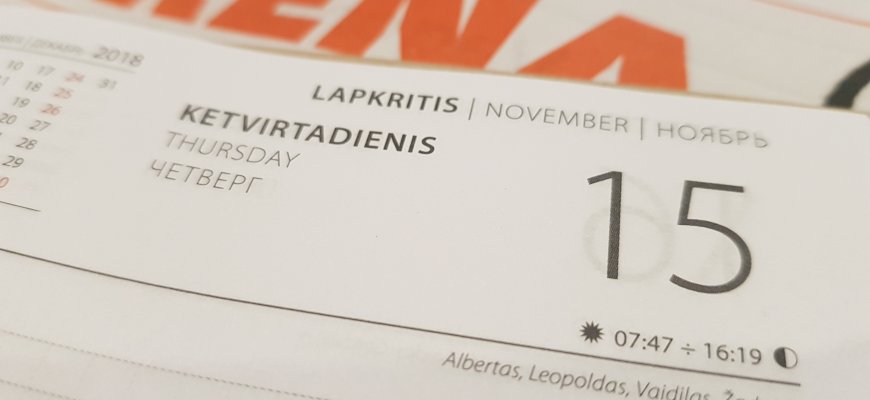 Lapkričio 15-oji Lietuvoje ir pasaulyje