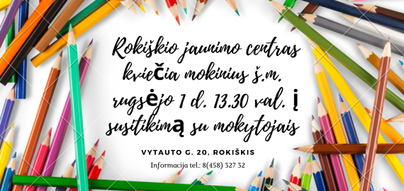 Kviečia mokinius į rugsėjo pirmąją