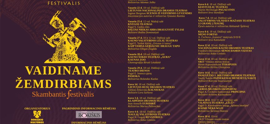Profesionalių teatrų festivalio „Vaidiname žemdirbiams“ repertuaras