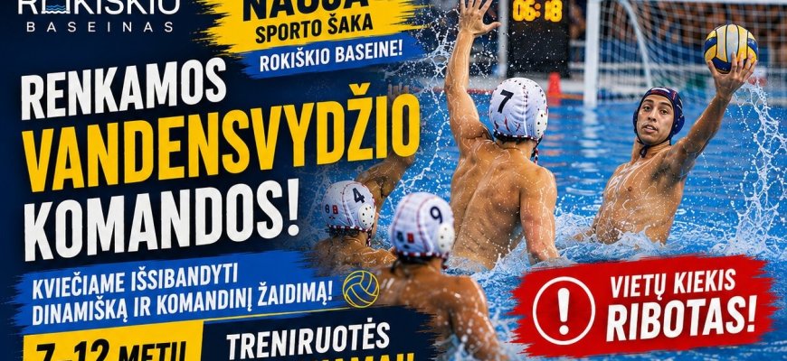 Rokiškyje renkami 7–12 metų vaikai į nemokamas vandensvydžio treniruotes