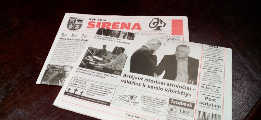 Nuo sausio 6 d. popierinis „Rokiškio Sirena“ laikraštis - mokamas