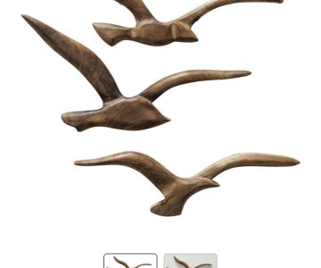 Pakabinami mediniai paukščiai 