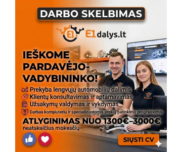 Ieškome pardavėjo-vadybininko