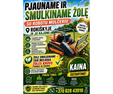 Sklypų/sodybų žolės smulkinimas