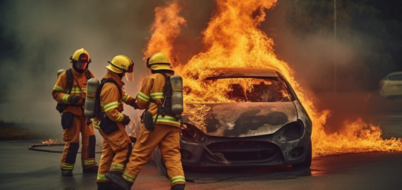 Antradienio vakarą ugniagesiai budėjo prie sprogmens ir gesino automobilį