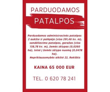 Administracinės patalpos Rokiškio centre