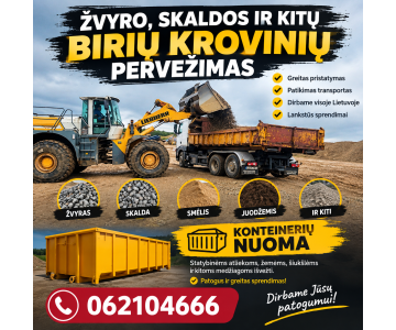 Birių krovinių pervežimas, konteinerių nuoma