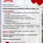 Pieno produktų mašinų operatorius (-ė)