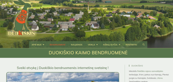 Duokiškio kaimo bendruomenės interneto svetainė – krašto vizitinė kortelė