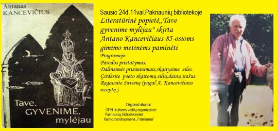 Literatūrinė popietė Pakriaunių bibliotekoje