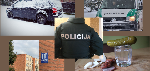 Žiemą, vidurnaktį, likęs už durų, „šildėsi“ automobilyje ir gavo baudą